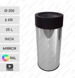 GESSERIT CINEMA 250x610 Inox Mirror 25 liter Nerezový Odpadkový koš L Zrcadlový 01-1168