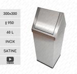 GESSERIT Levente Inox 300x950 60 liter Nerezový odpadkový koš s víkem L Leštěný 01-711