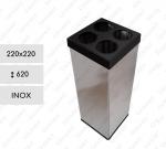 GESSERIT DALMA INOX odpadkový koš na sklo Nerezová ocel Leštěný, Černá 01-850