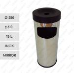 GESSERIT B 250 Inox Mirror 15 liter Nerezový odpadkový koš s popelníkem L Zrcadlový 01-456