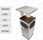 GESSERIT D 250 Inox, Roof 25 liter Nerezový odpadkový koš s popelníkem L Leštěný 01-732