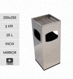 GESSERIT D 250 Inox Mirror 25 liter Nerezový odpadkový koš s popelníkem L Zrcadlový 01-362