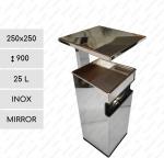 GESSERIT C 250 Inox Mirror Roof 25 liter Nerezový odpadkový koš s popelníkem L Zrcadlový 01-358
