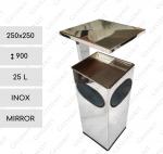GESSERIT D 250 Inox Mirror Roof 25 liter Nerezový odpadkový koš s popelníkem L Zrcadlový 01-367