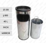 GESSERIT A 310 Inox Mirror 40 liter Nerezový odpadkový koš s popelníkem L Zrcadlový 01-117