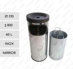 GESSERIT B 310 Inox Mirror 40 liter Nerezový odpadkový koš s popelníkem L Zrcadlový 01-125