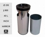 GESSERIT F 310 Inox Mirror 40 liter Nerezový odpadkový koš s popelníkem L Zrcadlový 01-361