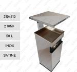 GESSERIT C 300 Inox Roof 50 liter Nerezový odpadkový koš s popelníkem L Leštěný 01-372