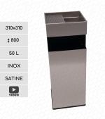 GESSERIT C 300 Inox 50 liter Nerezový odpadkový koš s popelníkem L Leštěný 01-354