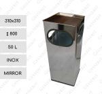 GESSERIT D 300 Inox Mirror 50 liter Nerezový odpadkový koš s popelníkem L Zrcadlový 01-371