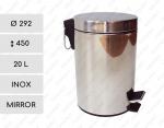 Nerezový Pedálový odpadkové koše 20 L Nerezová ocel Zrcadlový    292 X 450  mm