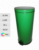 Nerezový Pedálový odpadkové koše 30 L Nerezová ocel Podle požadované barvy vzorníku RAL     290 X 638  mm