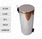 Nerezový Pedálový odpadkové koše 30 L Nerezová ocel Zrcadlový    290 X 640  mm