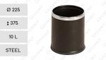 MV steel black room garbage bin 10 liter kovový Odpadkový koš L Černá 01-1048