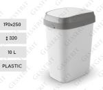odpadkové koše 10 L Plast Bílá, Šedá   190 X 250 X 320   mm