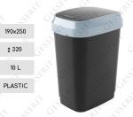 odpadkové koše 10 L Plast Černá, Šedá   190 X 250 X 320   mm