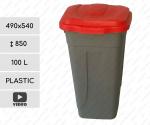 Recycling grey-red 100 liter popelnice na tříděný odpad Plast Šedá, Červená L 01-1103r
