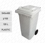 odpadkové koše 120 L Plast Bílá   540 X 480 X 930   mm