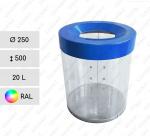 TORDA Transparent 250x500 20 liter průhledný Odpadkový koš Plast, [NA], [NA] Podle požadované barvy vzorníku RAL L 01-790