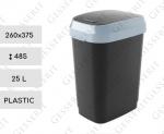odpadkové koše 25 L Plast Černá, Šedá   260 X 375 X 485   mm