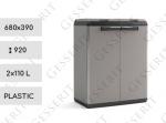 Recycling cabinet dark grey - light 2x110 liter popelnice na tříděný odpad Plast Šedá L 01-1179dg