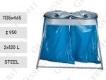 MV Waste bag holder hot dip galvanised steel 2x120 liter Stojany na odpadkové pytle Ocel L 01-1085