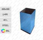 GESSERIT S 300x300x490 RAL 40 liter kovový Odpadkový koš L Podle požadované barvy vzorníku 01-822