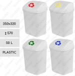 odpadkové koše 50 L Plast Bílá   350 X 320 X 570   mm