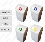 odpadkové koše 50 L Plast Bílá   385 X 335 X 635   mm