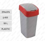 odpadkové koše 50 L Plast Šedá, Červená   294 X 376 X 653   mm