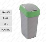 odpadkové koše 50 L Plast Šedá, Zelená   294 X 376 X 653   mm