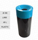 GESSERIT Torda Plastic Black 310 60 liter kovový Odpadkový koš L Černá 01-759