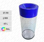 TORDA Transparent 310x800 60 liter průhledný Odpadkový koš Plast, [NA], [NA] Podle požadované barvy vzorníku RAL L 01-787