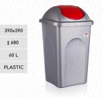 STFP grey-red swing 60 liter popelnice na tříděný odpad Plast Šedá, Červená L 01-1029r