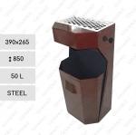 GESSERIT H Brown 50 liter kovový odpadkový koš s popelníkem L Hnědá 01-333brown