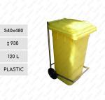 GE H Yellow, Pedal 120 liter pedálový popelnice L Plast Žlutá 01-421s