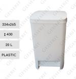 Pedálový odpadkové koše 20 L Plast Bílá   334 X 265 X 430   mm
