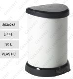 Pedálový odpadkové koše 20 L Plast METAL Bílá + Černá   303 X 268 X 448   mm