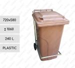 Pedálový odpadkové koše 240 L Plast Hnědá   720 X 580 X 1060   mm