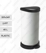 Pedálový odpadkové koše 40 L Plast METAL Bílá, Černá   309 X 349 X 697   mm
