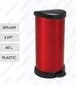 Pedálový odpadkové koše 40 L Plast METAL Červená + Černá   309 X 349 X 697   mm
