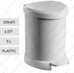Pedálový odpadkové koše 5 L Plast Bílá   235 X 211 X 277   mm
