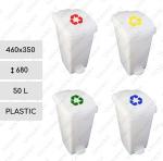 Pedálový odpadkové koše 50 L Plast Bílá   460 X 350 X 680   mm