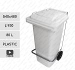 Pedálový odpadkové koše 80 L Plast Bílá   540 X 480 X 930   mm