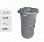 Vonkajší odpadkové koše 110 L Ocel     470 X 870  mm