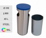 GESSERIT K 310 RAL 40 liter kovový Odpadkový koš L Podle požadované barvy vzorníku 01-457