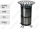 MV R black 70 liter venkovní odpadkový koš Ocel Černá L 01-1074