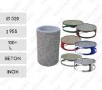 MV Concrete garbage bin + stainless steel ashtray 100 liter venkovní odpadkový koš beton Nerezová ocel 100+ L 01-1140x