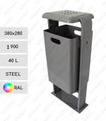 GESSERIT MT Ashtray 40 liter venkovní odpadkový koš Ocel Podle požadované barvy vzorníku RAL L 01-114