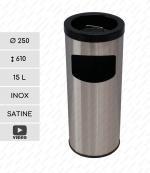 GESSERIT A 250 Inox 15 liter Nerezový odpadkový koš s popelníkem L Leštěný 01-369